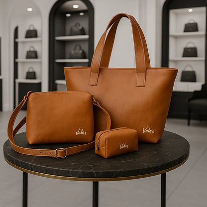 Bolso Dama Vélez + Carriel + Cosmetiquera Hecho a Mano - Cambio de Colección